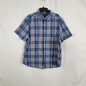 Nautica plaid button down short sleeve shirt men's size XXL